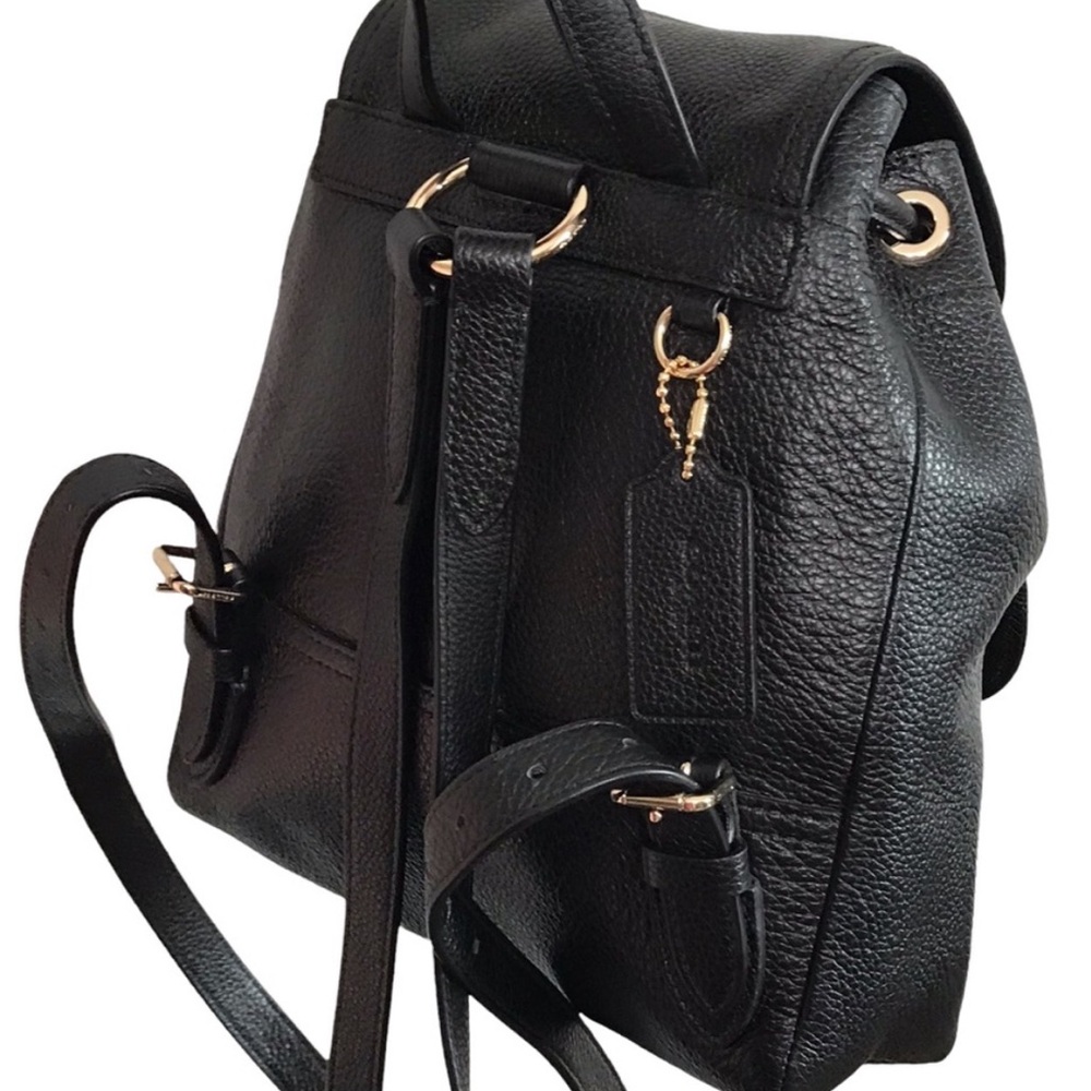 Coach Turnlock Mini Rucksack Black Leather Backpack - Picture 9 of 12